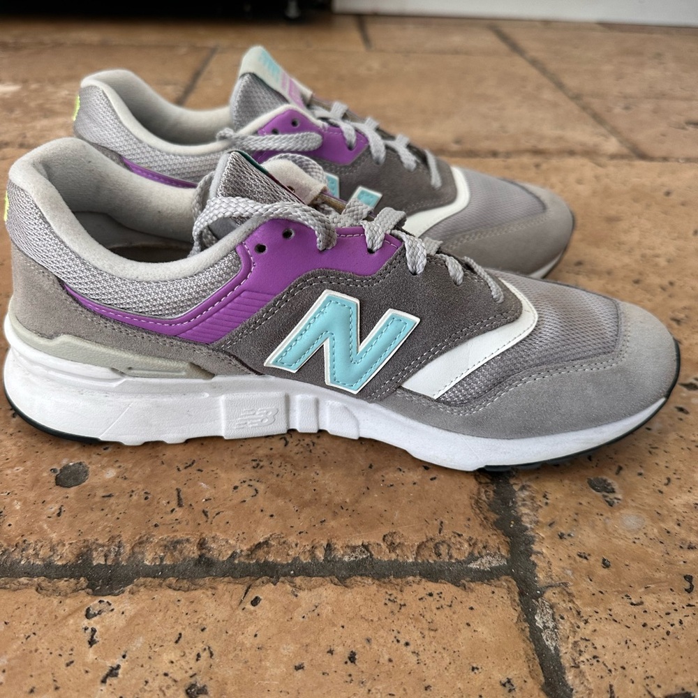 New Balance Gray and Purple Athletic Shoes